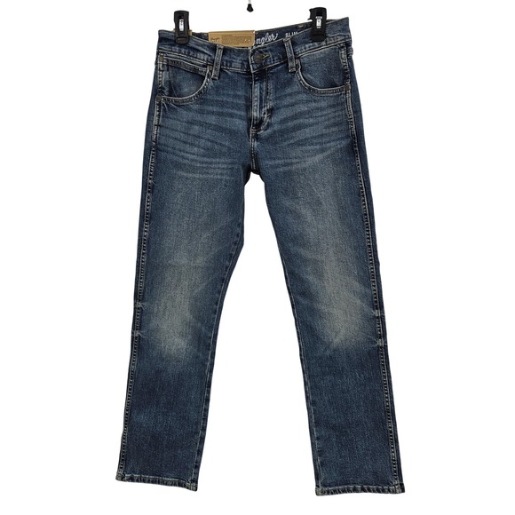Wrangler Retro Jeans Mens 29x30 Blue Slim Straight Stretch Cowboy Western - Picture 1 of 12